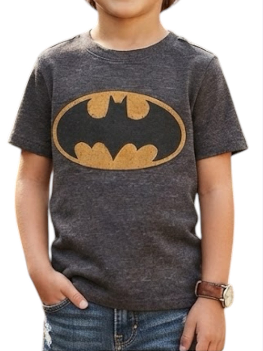 OLD NAVY DC Comics Batman Bat Signal Graphic Tee Grey 2T
